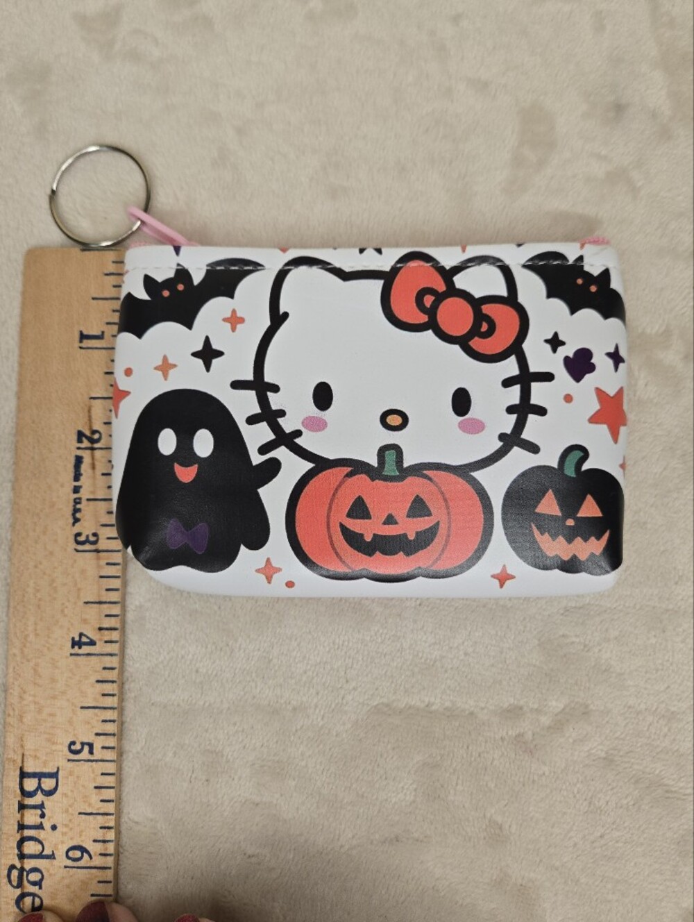 Hello Kitty Halloween Coin Purse Black, White & Orange - Picture 4 of 5